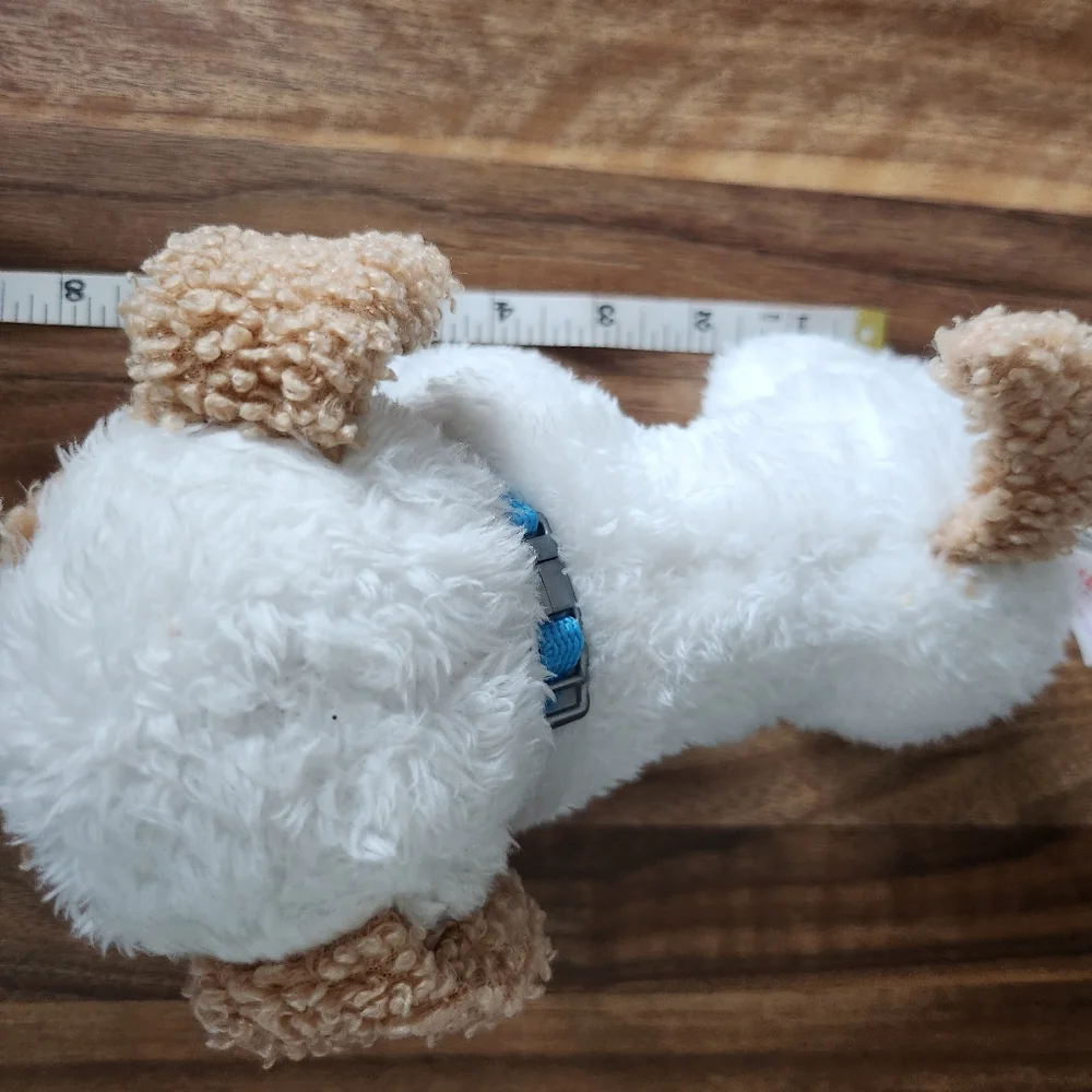 Plush Dog Toy - White and Brown